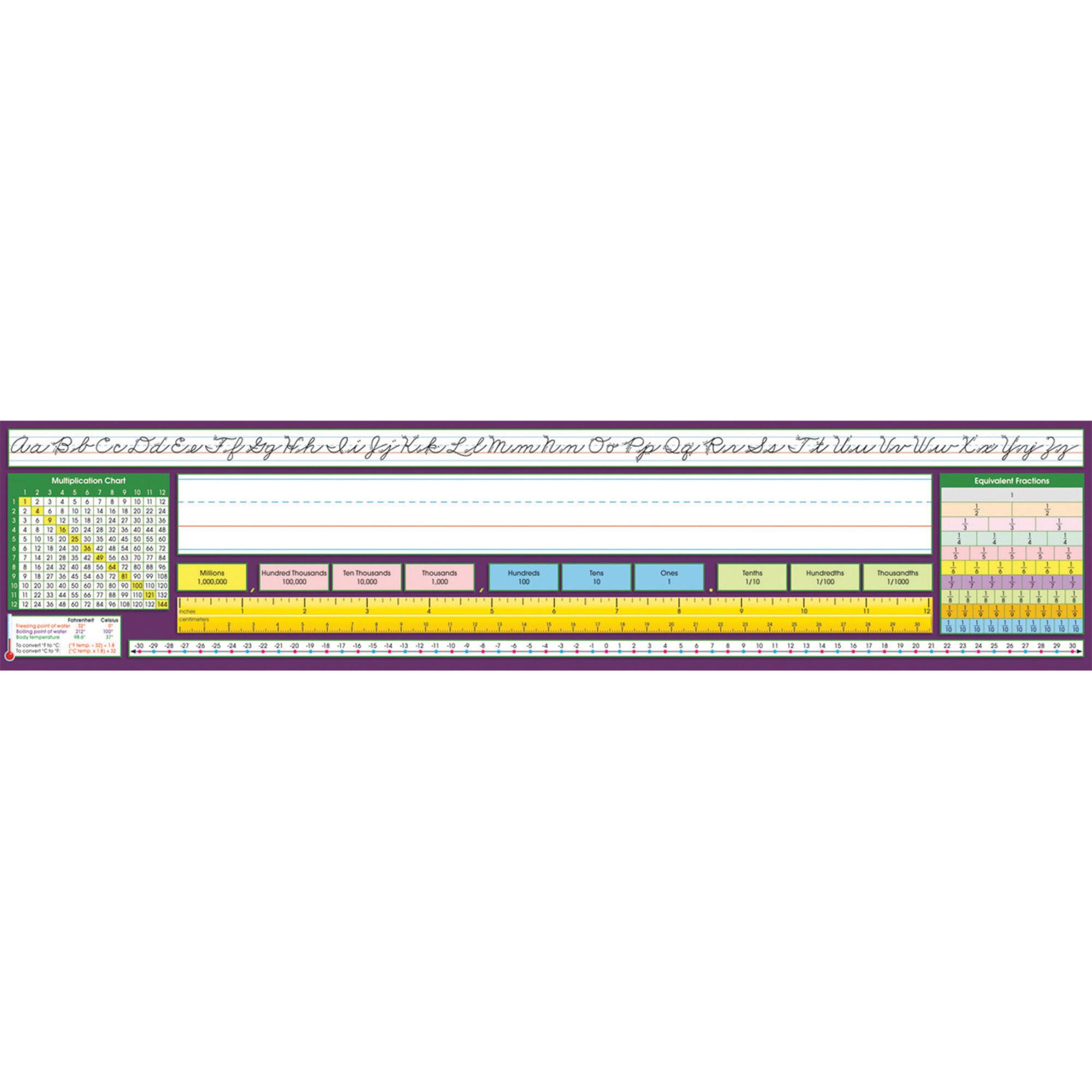 Adhesive Intermediate Traditional Cursive Desk Plates, Set of 36